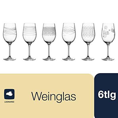 Leonardo Casella Wijnglazen met print, per 6