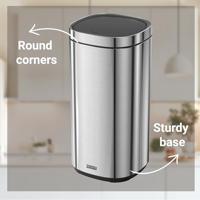 Afvalbak Desq Touch 30 liter RVS zilver - thumbnail