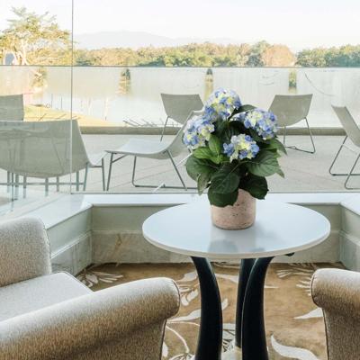 Hortensia deluxe kunstplant 45cm - blauw