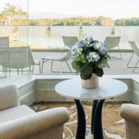 Hortensia deluxe kunstplant 45cm - blauw - thumbnail