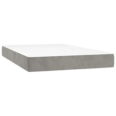 Boxspring met matras fluweel lichtgrijs 120x200 cm