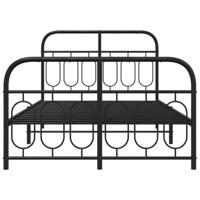 Bedframe met hoofd- en voeteneinde metaal zwart 120x190 cm - thumbnail