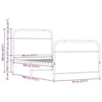 Bedframe zonder matras bewerkt hout gerookt eiken 90x190 cm - thumbnail
