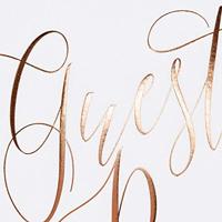 Gastenboek wit rose gold letters - thumbnail
