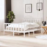 Bedframe massief hout wit 135x190 cm - thumbnail