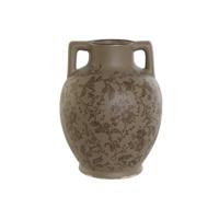 Vaas Home ESPRIT Bruin Groen Keramiek Blad van een plant 17 x 17 x 22 cm - thumbnail