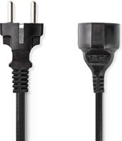Voedingskabel | Schuko Male - Schuko Female | 5,0 m | Zwart - thumbnail