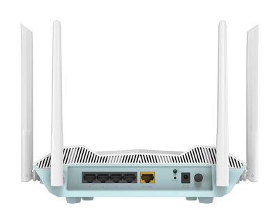 D-Link R32 EAGLE PRO AI AX3200 Smart Router met AI Wi-Fi/Traffic Optimizer, DFS, AI ouderlijk toezicht, Gigabit-poorten, MU-MIMO, 1024 QAM, OFDMA, WPA3, Mesh-ready. Werkt met Alexa/Google Assistant