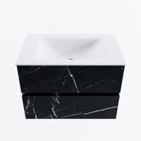 MONDIAZ VICA 70cm badmeubel onderkast Marquina 2 lades. Wastafel CLOUD midden zonder kraangat, kleur Talc. - thumbnail