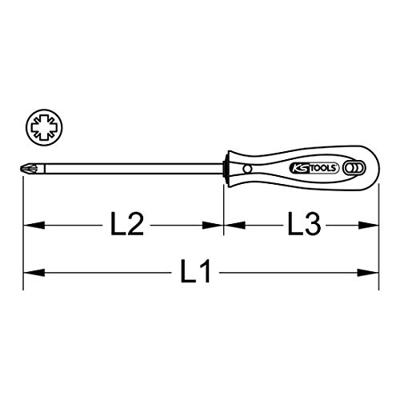 KS Tools 153.1040 1531040 Kruiskop schroevendraaier PZ 1