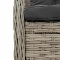 9-delige Tuinset met kussens poly rattan lichtgrijs - thumbnail