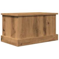 Opbergbox 30x50x28 cm bewerkt hout artisanaal eikenkleurig - thumbnail