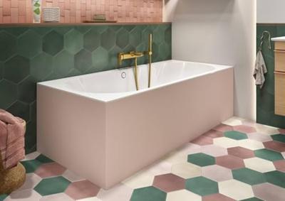 Villeroy & Boch Oberon 2.0 kunststof duobad quaryl rechthoekig 180x80x47cm - incl. poten en afvoer-/overloopcombinatie mat wit ubq180obr2dv-rw - thumbnail