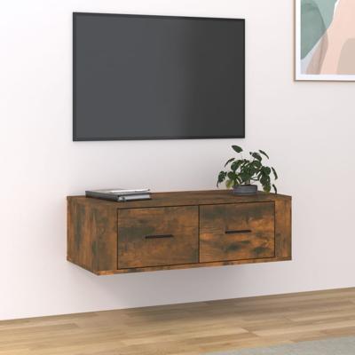 Tv-hangmeubel 80x36x25 cm bewerkt hout gerookt eikenkleurig Tv-hangmeubel 80x36x25 cm bewerkt hout gerookt eikenkleurig