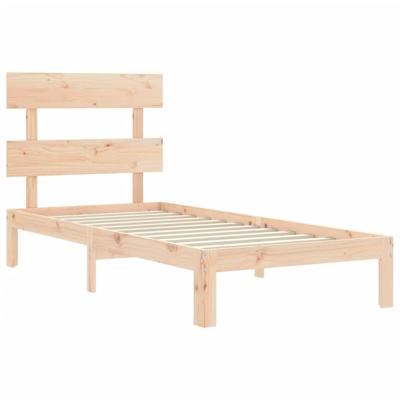 Bedframe met hoofdbord massief hout