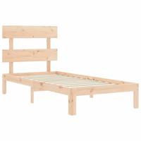 Bedframe met hoofdbord massief hout - thumbnail