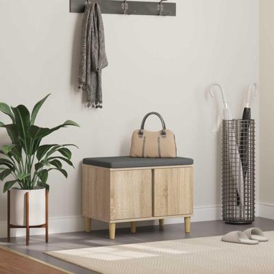 Halbank met kussen met opslag Sonoma Eiken 60 x 38 x 46 cm