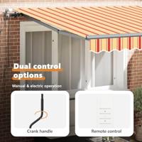 VidaXL Inklapbaar zonnescherm geel en oranje 350 x 250 cm - thumbnail