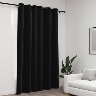 VidaXL Gordijn linnen-look verduisterend met ogen 290x245 cm antraciet VidaXL Gordijn linnen-look verduisterend met ogen 290x245 cm antraciet