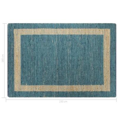VidaXL Vloerkleed handgemaakt 160x230 cm jute blauw