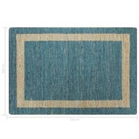 VidaXL Vloerkleed handgemaakt 160x230 cm jute blauw - thumbnail