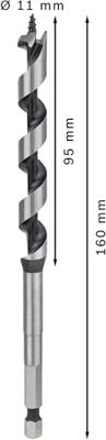 Bosch Accessoires Houtslangenboor, zeskant 11 x 100 x 160 mm, d 6,35 mm 1st - 2608585698 Bosch Accessoires Houtslangenboor, zeskant 11 x 100 x 160 mm, d 6,35 mm 1st - 2608585698