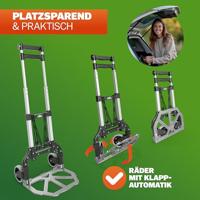 Steekwagen Zilver/Zwart aluminium 80kg in hoogte verstelbaar - thumbnail