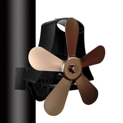 YL-106 5-Blade hoge temperatuur aluminium warmte aangedreven open haard kachel fan (brons)