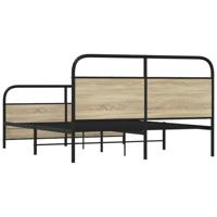 Bedframe zonder matras metaal sonoma eikenkleurig 160x200 cm - thumbnail