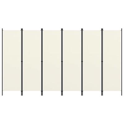 Kamerscherm met 6 panelen 300x180 cm crmewit