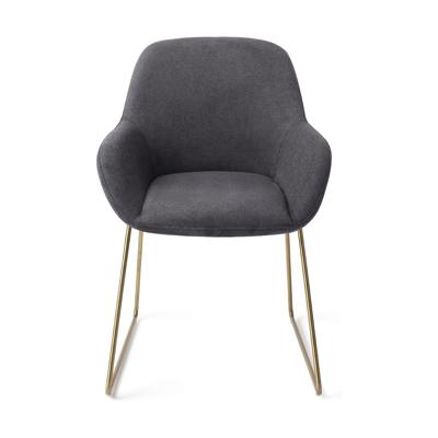 Jesper Home Eetkamerstoel 'Kushi' Slide Gold, kleur Black-Out