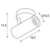 SLV Led opbouwspotNuminos 11w - 2700K - 6,5cm zwart - 1004099 - thumbnail