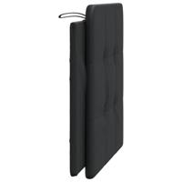 Hoofdbordkussen 100 cm kunstleer zwart - thumbnail