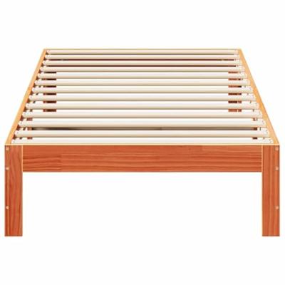 Bedframe zonder matras massief grenenhout wasbruin 80x200 cm