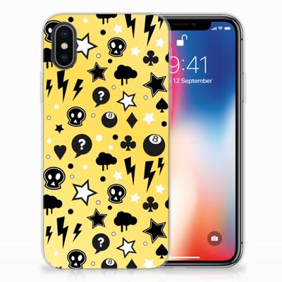 Silicone Back Case Apple iPhone X | Xs Punk Geel Silicone Back Case Apple iPhone X | Xs Punk Geel