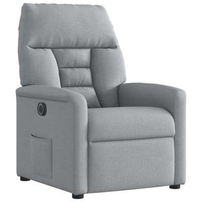 Fauteuil elektrisch verstelbaar stof lichtgrijs