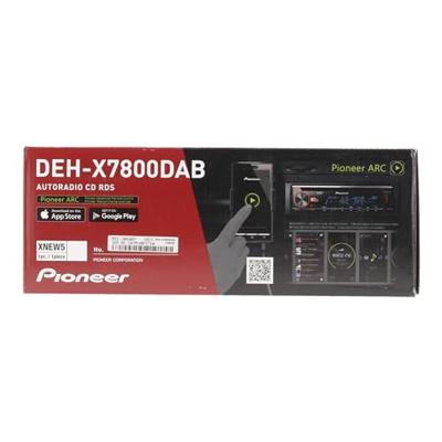 Pioneer DEH-X7800DAB, 1DIN autoradio, CD-tuner met RDS, FM en DAB/DAB+ tuner, CD, bluetooth, MP3, USB, AUX-ingang, Bluetooth handsfree, compatibel met Android en iPod/iPhone