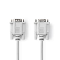 Seriële Kabel | D-SUB 9-Pins Male | D-SUB 9-Pins Female | Vernikkeld | 5.00 m | Rond | PVC | Ivoor | Polybag - thumbnail