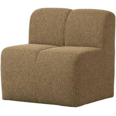 Woood Mojo eetkamerbank 84 cm met rugleuning bouclé Geel/Bruin Melange