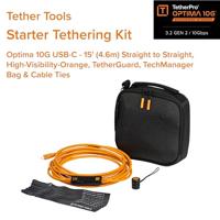 Tether Tools Starter Tethering Kit, Optima 10G, 15&apos; (4.6m), straight orange - thumbnail