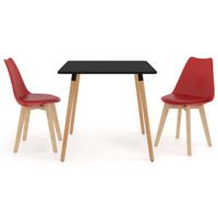 vidaXL 3-delige Eethoek rood - thumbnail