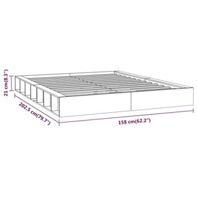 Bedframe massief hout wit 140x200 cm - thumbnail