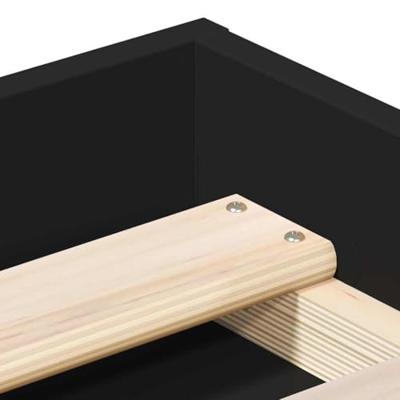 Bedframe zwart 135x190 cm Double