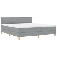 Boxspringbed met matras Lichtgrijs 180 x 200 cm Stof - thumbnail
