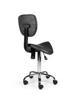 Zadelkruk office rugleuning medium harde wielen zw - thumbnail