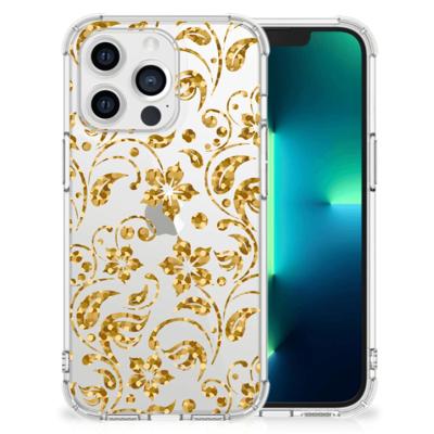 Apple iPhone 13 Pro Case Gouden Bloemen