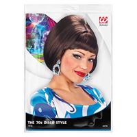 Pruik party girl 70&apos;s bruin - thumbnail