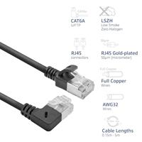 ACT DA2951 U/FTP CAT6A LSZH Slimline Patchkabel | RJ45 Connectoren Recht naar 90° Haaks Rechts | Zwart | 1,5 meter - thumbnail