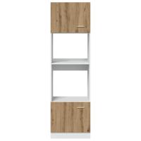 Magnetronkast Lyon 60x57x207 cm bewerkt hout ambachtelijk eiken - thumbnail