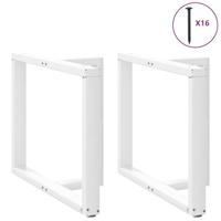 Eettafelpoten 2 st T-vormig 90x35x(72-73) cm staal wit - thumbnail